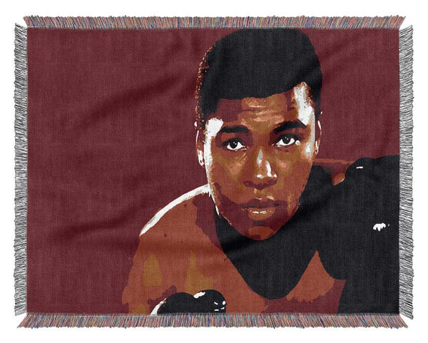 Muhammad Ali Red Woven Blanket