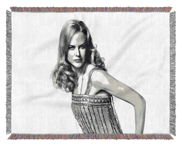 Nicole Kidman B n W Woven Blanket