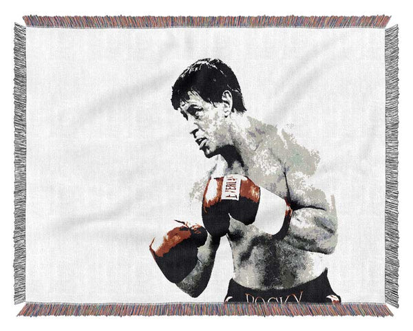 Rocky B n W Red Gloves Woven Blanket