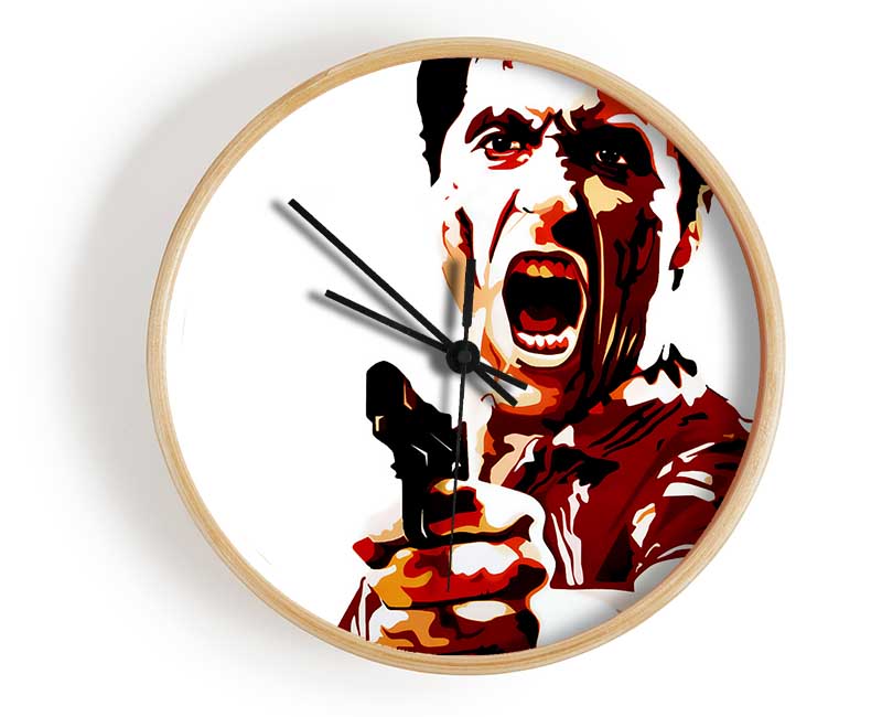 Scarface Al Pacino Red Clock - Wallart-Direct UK