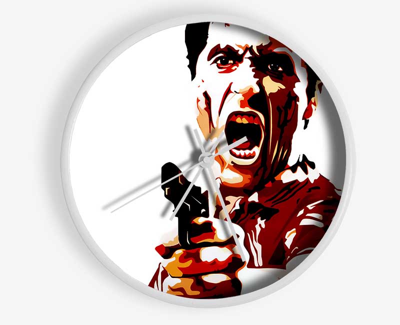 Scarface Al Pacino Red Clock - Wallart-Direct UK