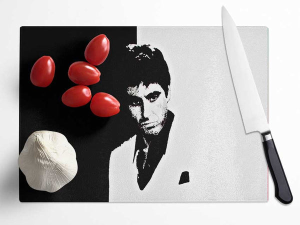 Scarface B n W Glass Chopping Board