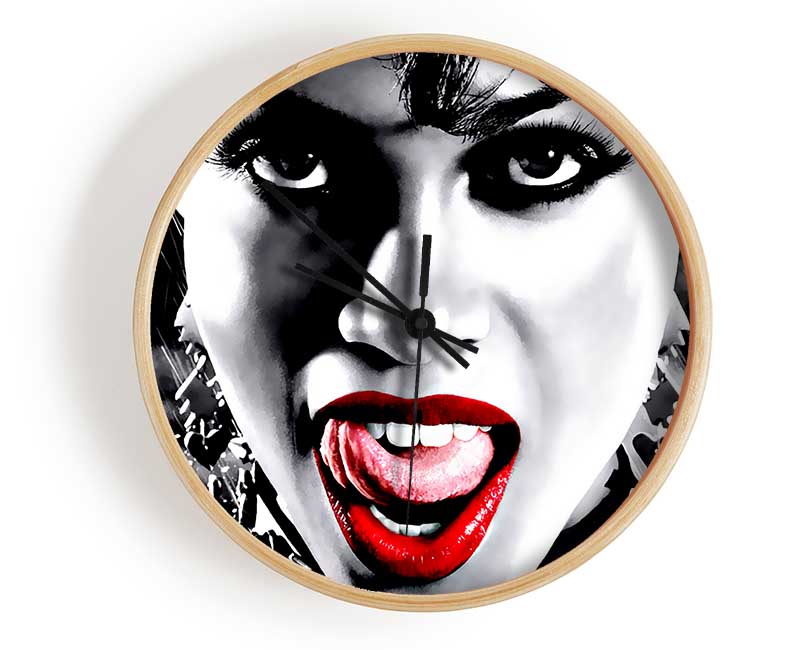 Sin City Lips Clock - Wallart-Direct UK