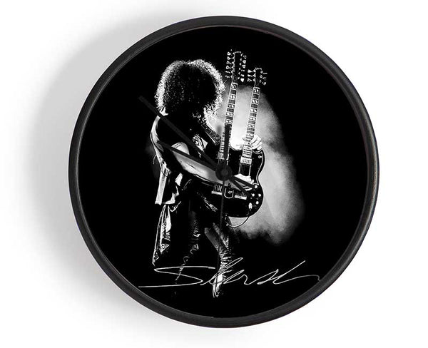 Slash Double Guitar B~w Clock - Wallart-Direct UK