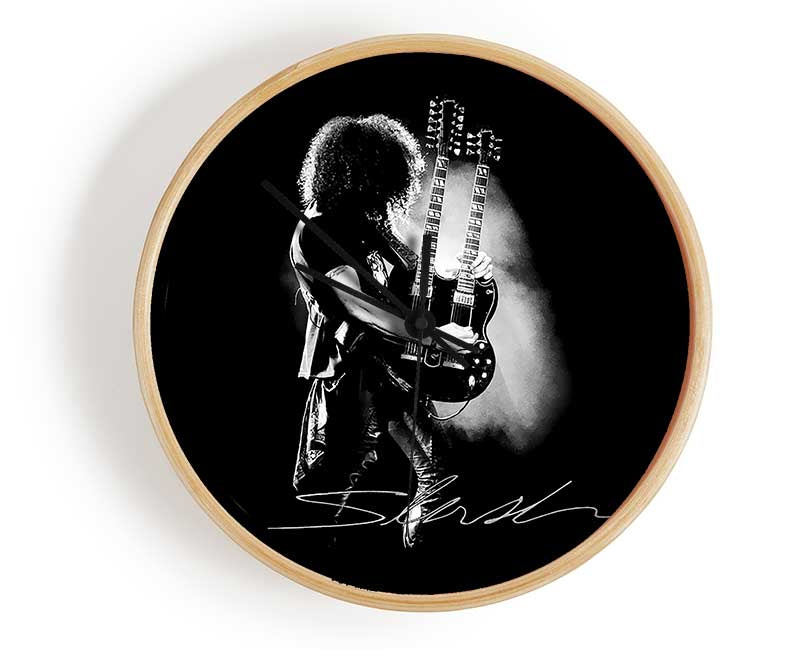 Slash Double Guitar B~w Clock - Wallart-Direct UK