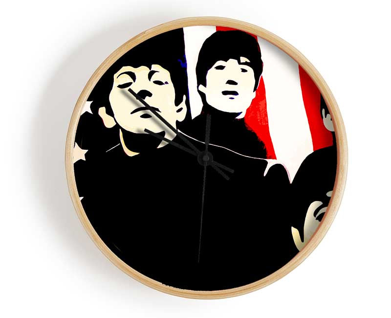 The Beatles American Flag Clock - Wallart-Direct UK