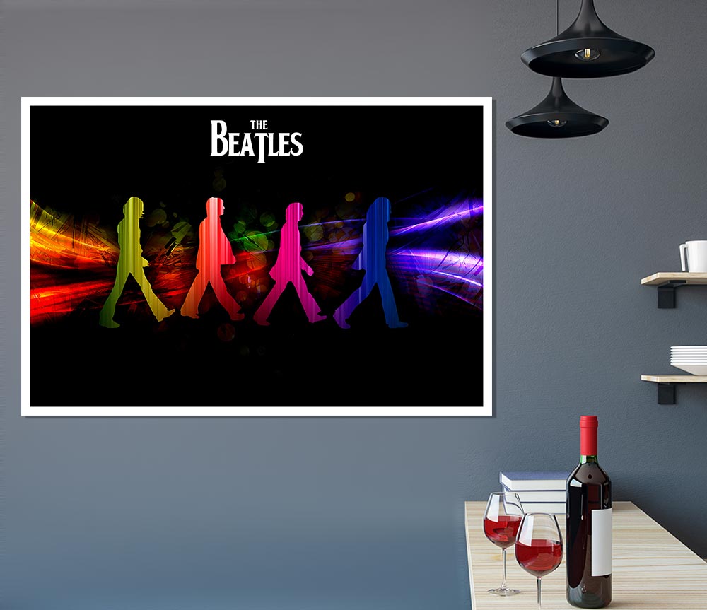 The Beatles Rainbow Walk Print Poster Wall Art