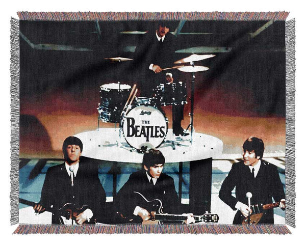 The Beatles On Stage Woven Blanket