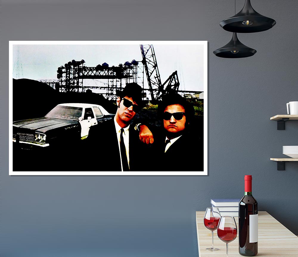 The Blues Brothers Police Car Print Poster Wall Art