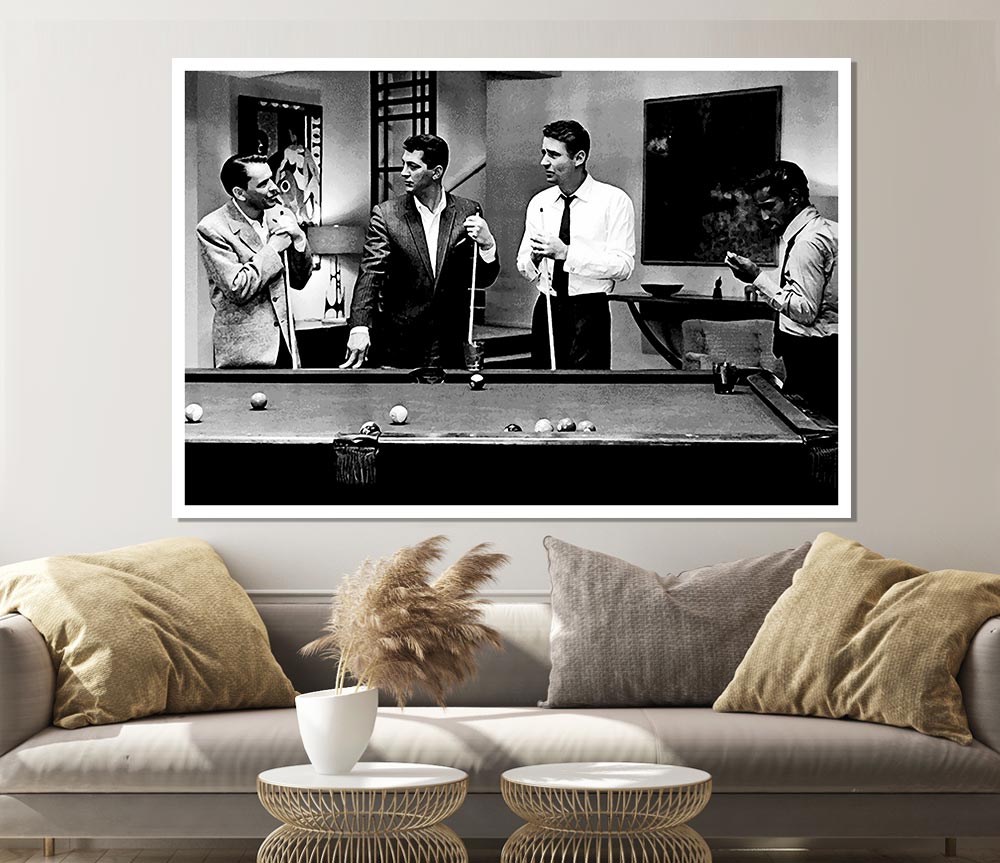 The Rat Pack 4 Playing Pool Print Poster Wall Art