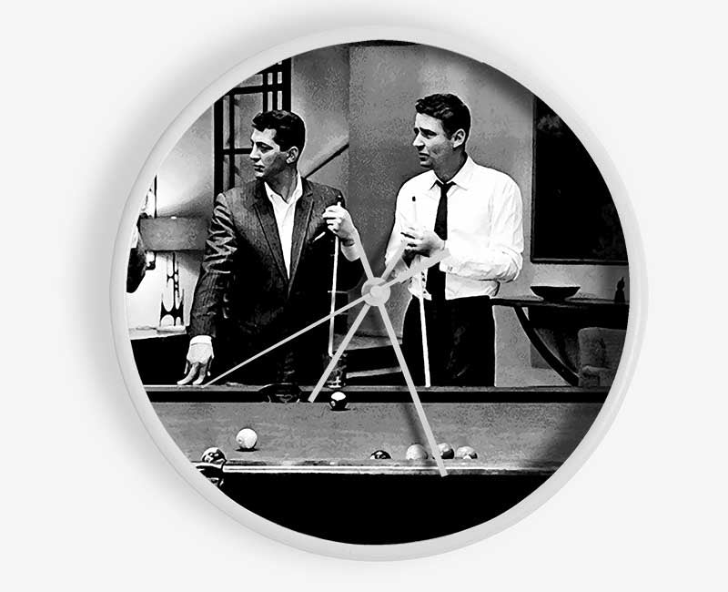 The Rat Pack 4 Playing Pool Clock - Wallart-Direct UK