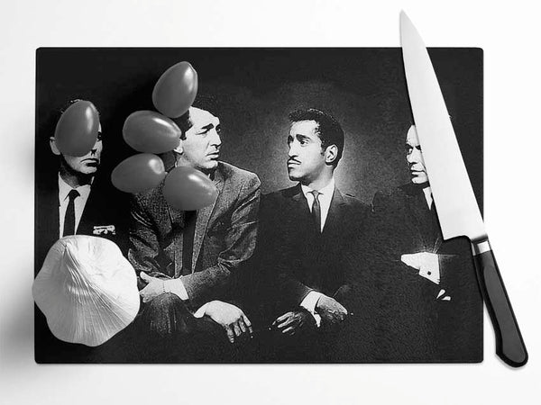 The Rat pack B n W Glass Chopping Board