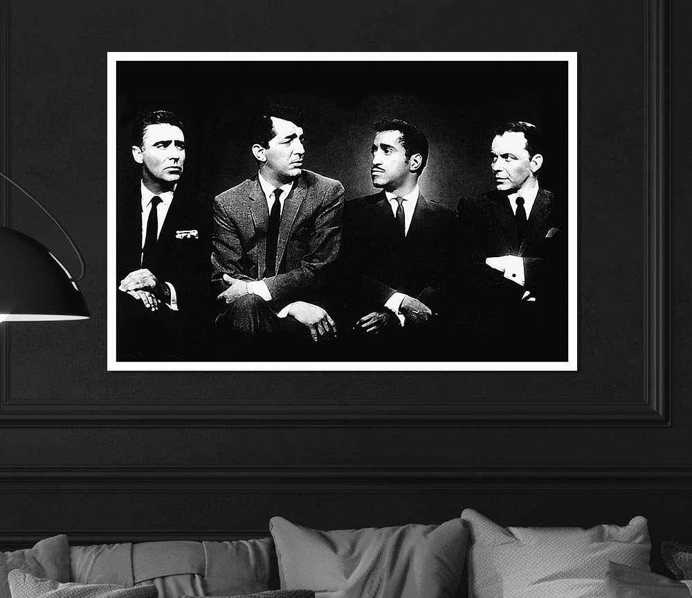 The Rat Pack B N W Print Poster Wall Art