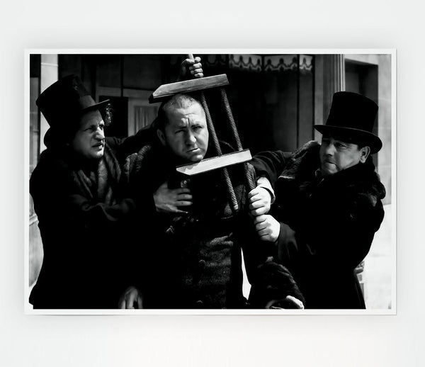 The Three Stooges Head Clamp Print Poster Wall Art