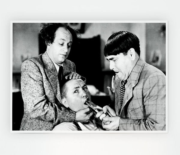 The Three Stooges Tooth Pull Print Poster Wall Art