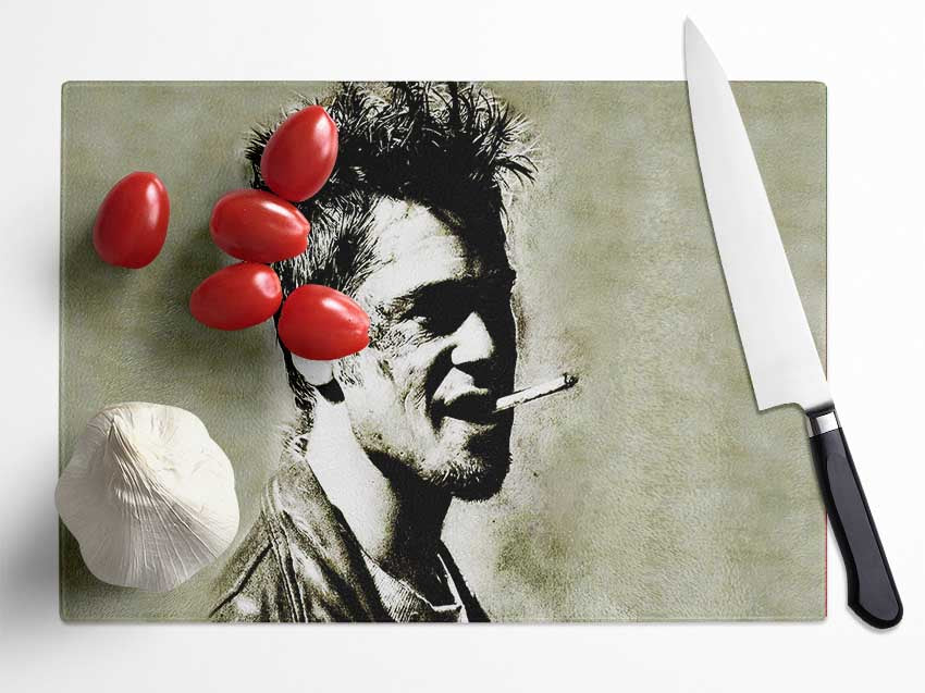 Tyler Durden Brad Pitt Glass Chopping Board