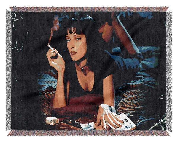 Uma Thurman Is Mia Pulp Fiction Woven Blanket