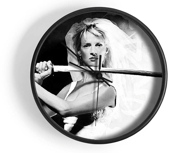 Kill Bill The Bride B n W Clock - Wallart-Direct UK