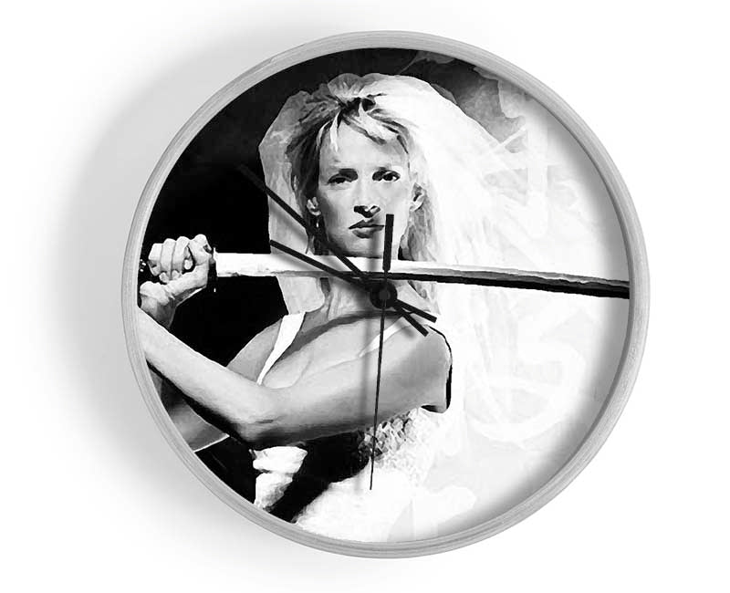 Kill Bill The Bride B n W Clock - Wallart-Direct UK