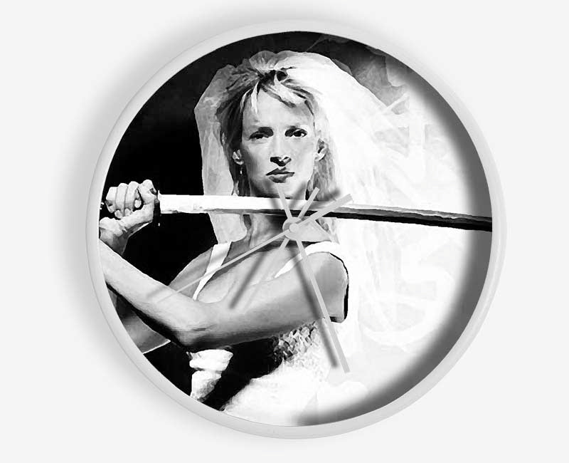 Kill Bill The Bride B n W Clock - Wallart-Direct UK