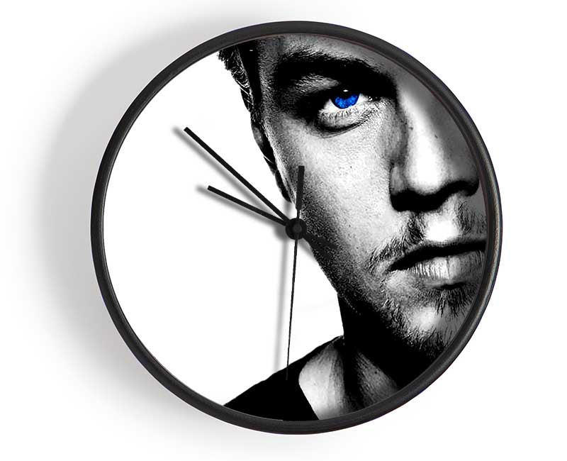 Leonardo Dicaprio Blue Eyes B n W Clock - Wallart-Direct UK