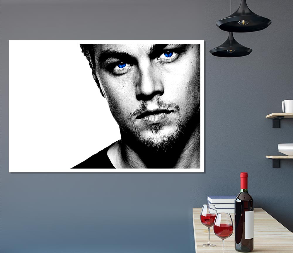 Leonardo Dicaprio Blue Eyes B N W Print Poster Wall Art