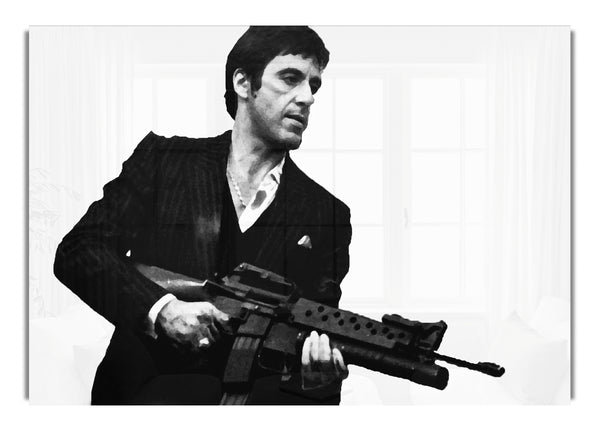 Scarface Tommygun B~w