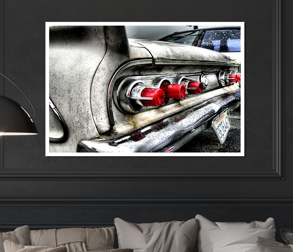 Classic Car Rear Print Poster Wall Art