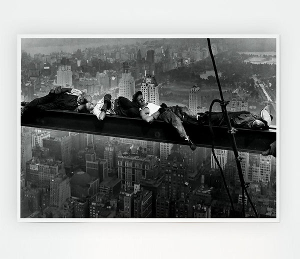 Construction Workers At Height Print Poster Wall Art