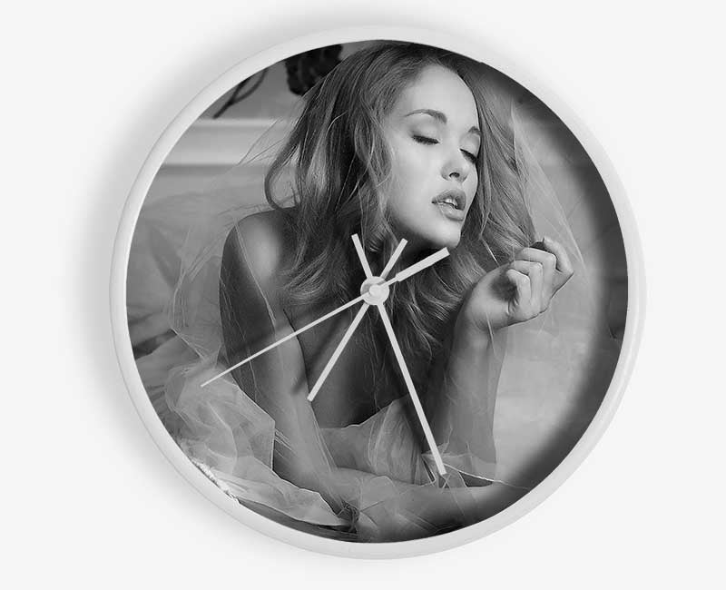 Bride Black And White Clock - Wallart-Direct UK