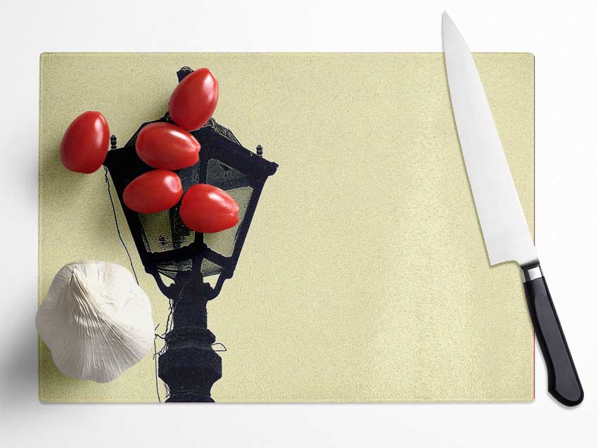 Old Street Lamp Glass Chopping Board