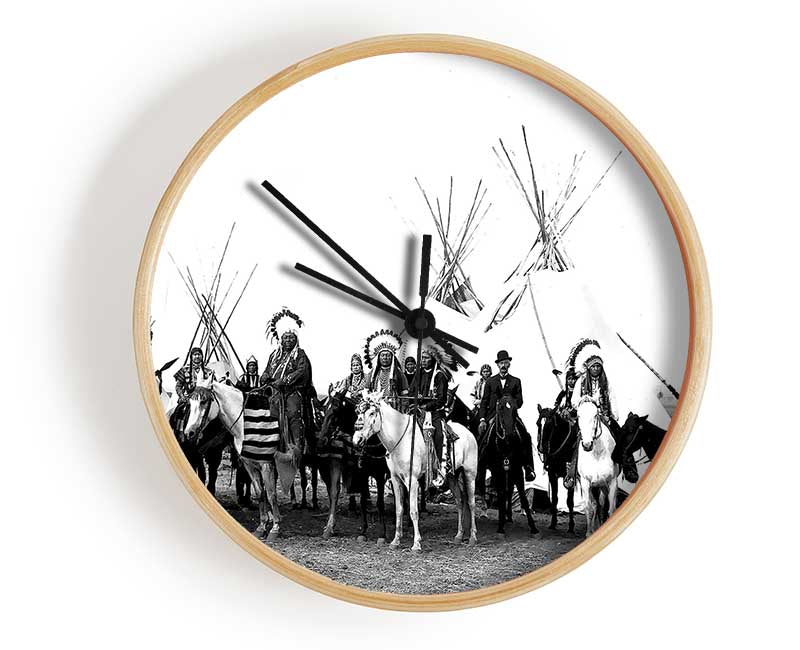 Native American Indians Clock - Wallart-Direct UK