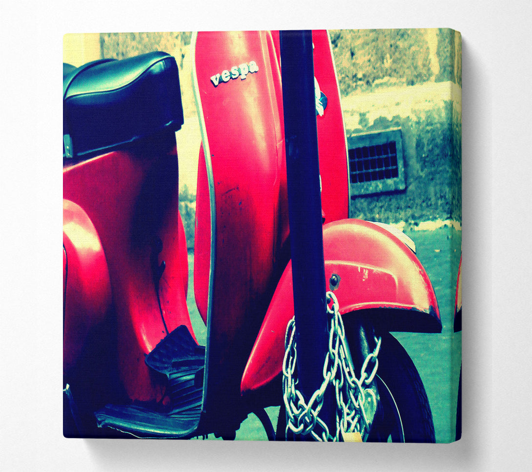 A Square Canvas Print Showing Vespa Square Wall Art