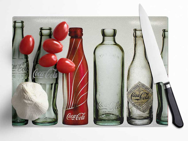 Old Coca Cola Bottles Glass Chopping Board