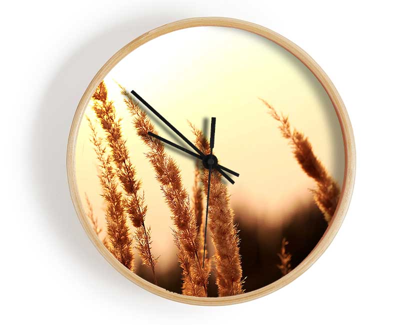 Yellow Sunset Clock - Wallart-Direct UK