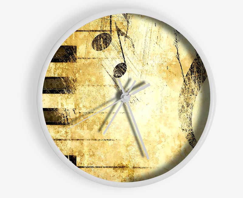 Old Music Score Background Clock - Wallart-Direct UK