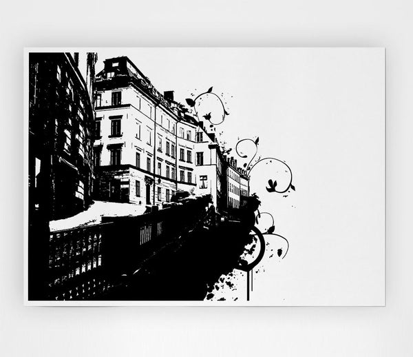 Venice Stencil Print Poster Wall Art