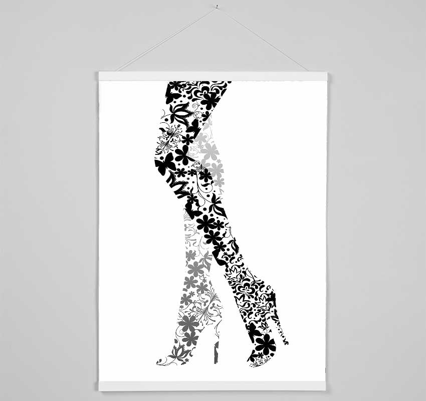 Flower Legs B n W Hanging Poster - Wallart-Direct UK