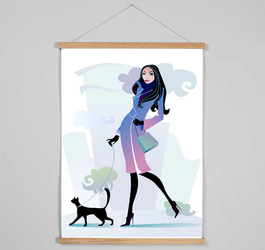 Cat Wondered Hanging Poster - Wallart-Direct UK