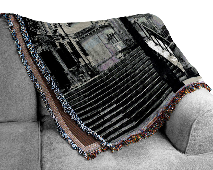 Venice Retro B n W Woven Blanket