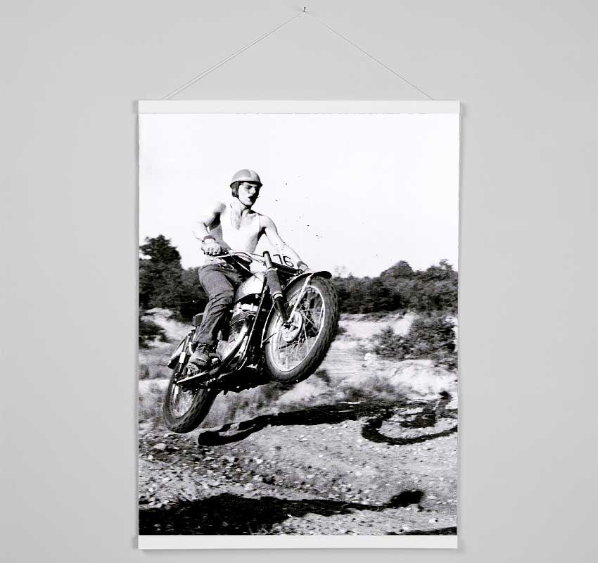 Retro Motorcross Wheelie Hanging Poster - Wallart-Direct UK