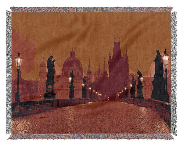 Stunning Venice Walks Orange Woven Blanket