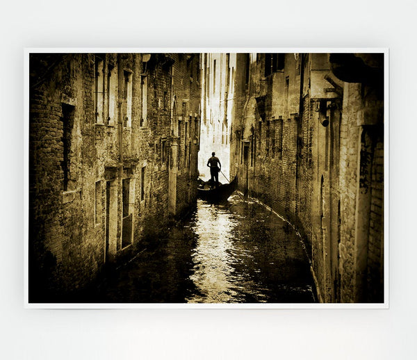 Venice Waterways Print Poster Wall Art