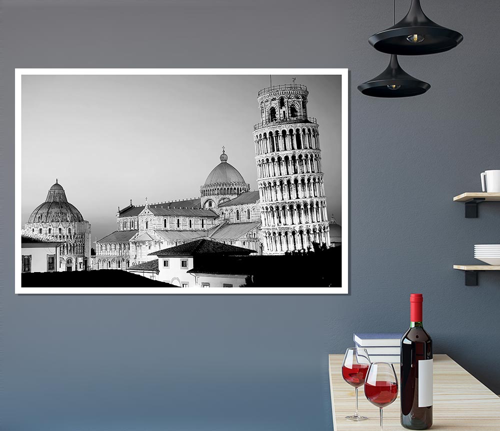 The Leaning Tower Of Pisa Print Poster Wall Art