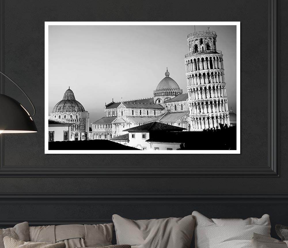 The Leaning Tower Of Pisa Print Poster Wall Art