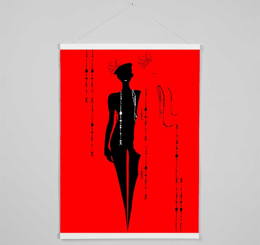 Diamond Female Red Hanging Poster - Wallart-Direct UK