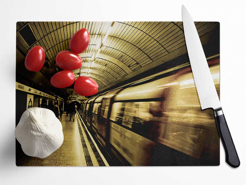 London Underground Tube Glass Chopping Board