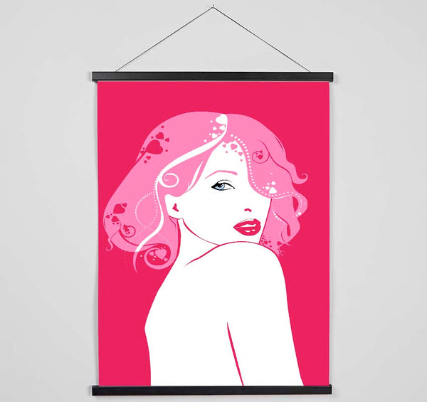 Shocking Pink Female Hanging Poster - Wallart-Direct UK