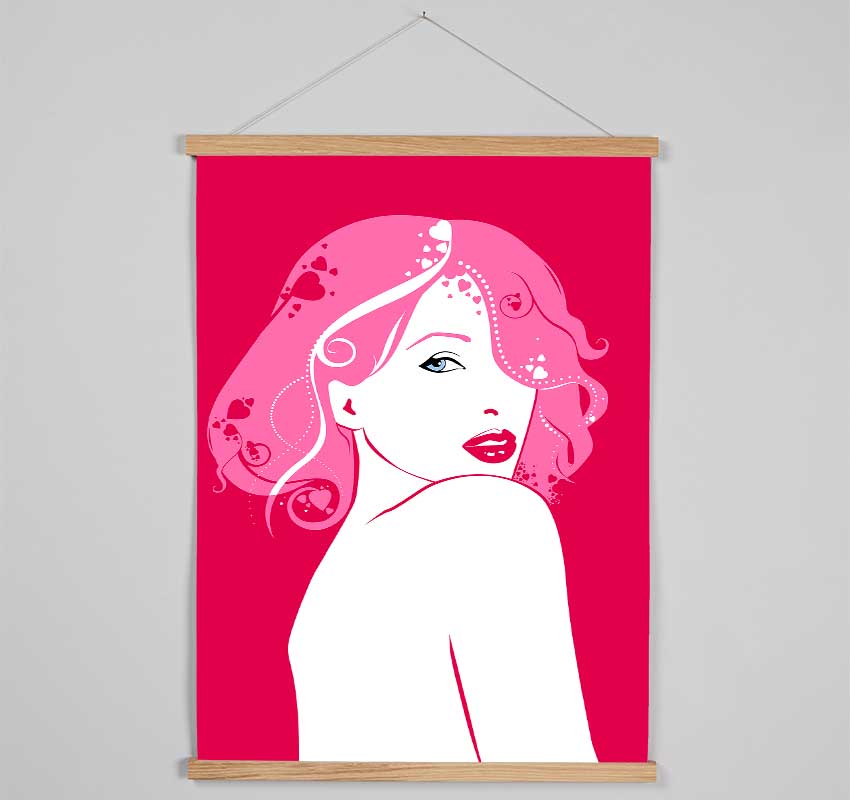 Shocking Pink Female Hanging Poster - Wallart-Direct UK