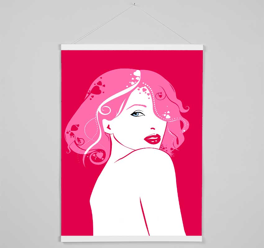 Shocking Pink Female Hanging Poster - Wallart-Direct UK